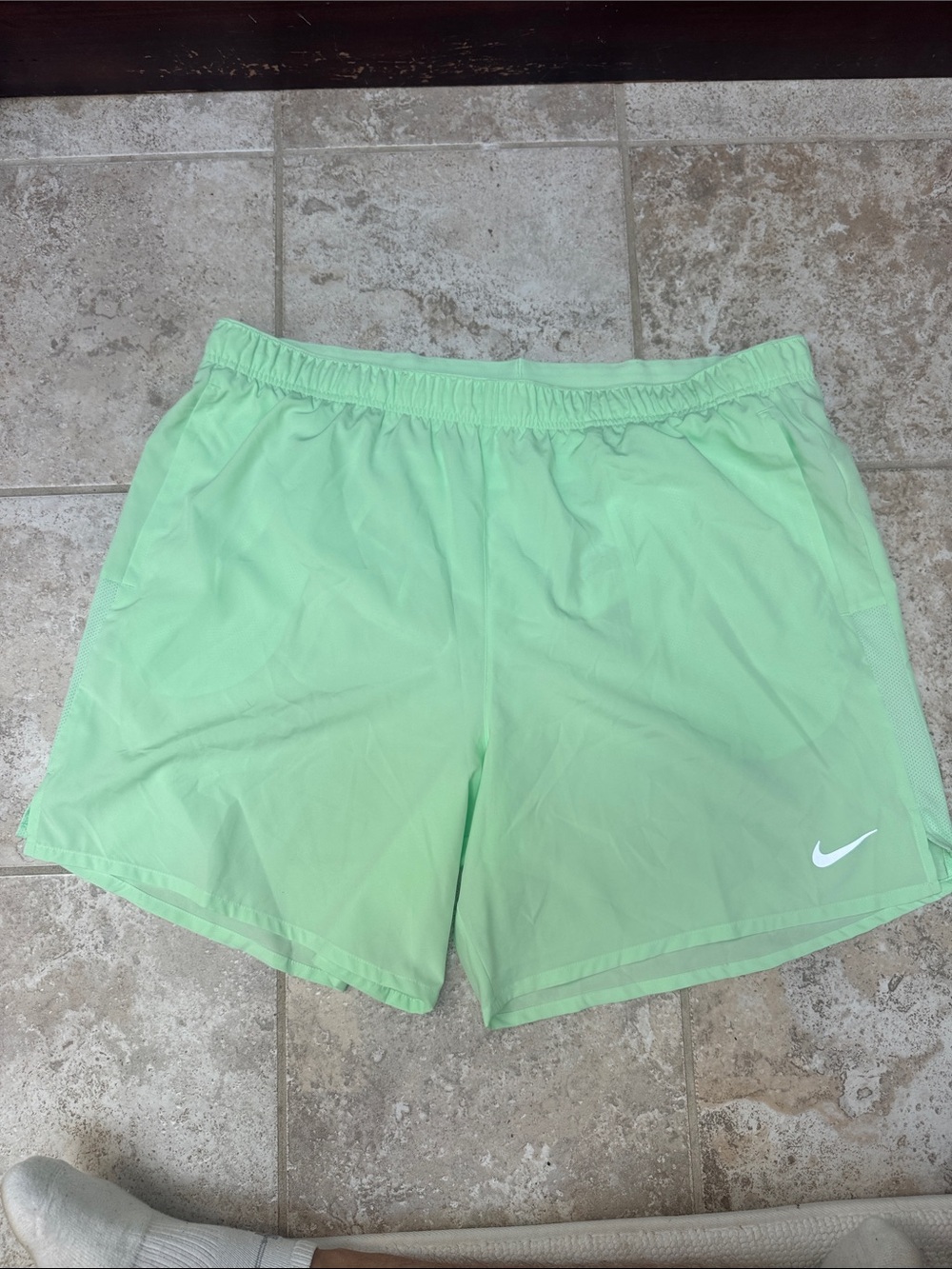 Nike Men's Light Mint Athletic Shorts with White Swoosh